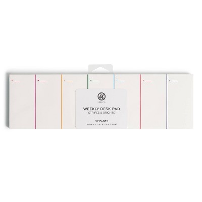 U Brands 52pg Weekly Desk Pad Stripes & Brights