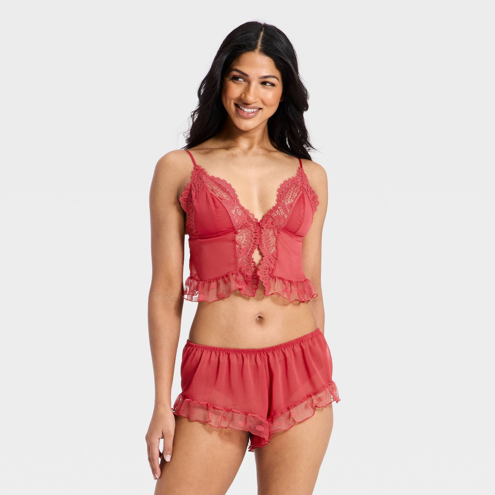 Women's Heirloom Lace Tap Set - Auden™ Berry Red