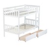 YOOCOZZ Twin Over Twin Rubber Wood Bunk Bed with 2 Drawers,Ladder and Safety Guardrails - 2 of 4