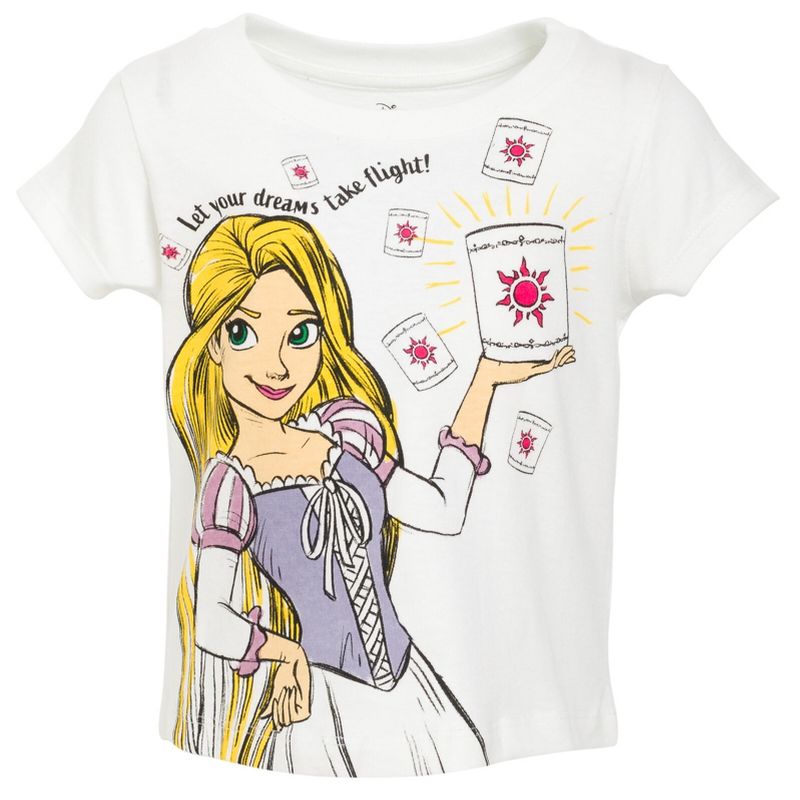 Disney Princess Ariel Snow White Rapunzel Girls 3 Pack T-Shirts Little Kid to Big Kid, 4 of 8
