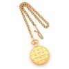Black Bow Jewelry Charles Hubert Gold Finish Brass Basketweave Pocket Watch 42mm - 4 of 4