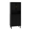 63" Tall Kitchen Pantry Cabinet, Buffet Cupboard Cabinet with Glass Doors, Freestanding Food Pantry Cabinet for Kitchen Living Room and Bathroom - 3 of 4