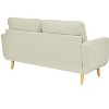 TiramisuBest 67.7" Wide Mid-Century Modern Upholstered Tufted Loveseat Sofa With Wooden Legs - 3 of 4