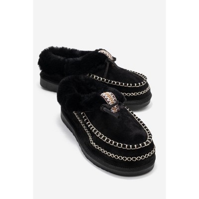 Noriel - Black Suede Genuine Leather Moccasin Slipper (Women) | Forever & Always Shoes