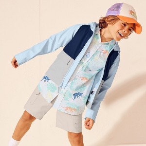 Lands' End Kids Water Resistant Hooded Rain Jacket - 1 of 4