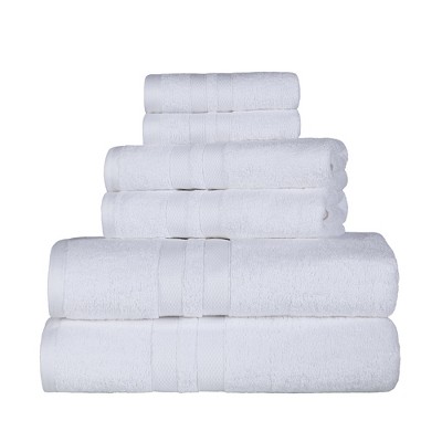 Egyptian Quality Cotton Highly Absorbent Solid Assorted 6-Piece Quick Drying Towel Set by Blue Nile Mills
