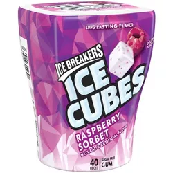 Ice Breakers Ice Cubes Raspberry Sorbet Sugar Free Gum - 40ct