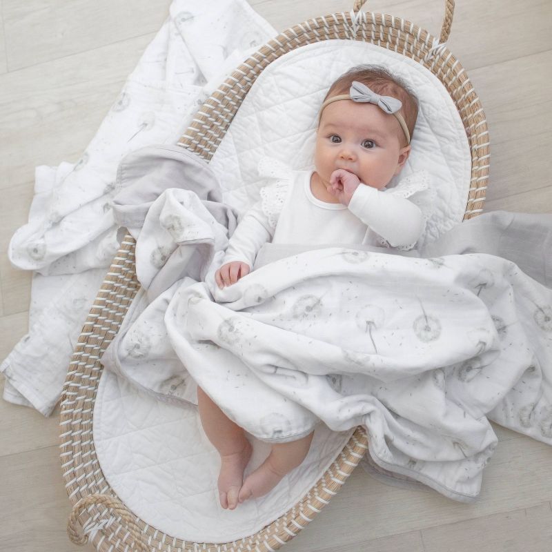 Living Textiles Baby Organic Muslin Blanket Set - Dandelion - 2pk, 2 of 5