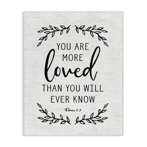 Stupell Industries You Are Loved Bible Verse Scripture Religious Quote, 16" x 20" - 1 of 4