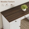 60" Home Office Desk, Fluted Executive Desk with File Drawers, Wooden Computer Desk with Charging Station for Study Room - 4 of 4