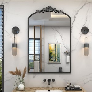 Apmir Arch High Quality Aluminum Alloy Framed French Cleat Mounted Baroque Wall Decor Bathroom Vanity Mirror with 3-Year Warranty - 1 of 4