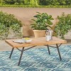2-Piece Outdoor Seating Set, Seperate-seat Loveseat and Acacia Top Coffee Table, Acacia Chair with Iron Frame and Foam Cushions-Coolbibila - 3 of 4
