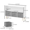Ruvalino Decorative Bookshelf Kids Bookcase with Fabric Drawers for Playroom Nursery, White Gray, 35.43"*11.02"*23.62" - 3 of 4