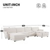 142" Chenille 6-Seat Modular U-Shaped Sectional Sofa with Petal Armrests, USB & Type-C Charging Ports, and Movable Ottoman - 2 of 4