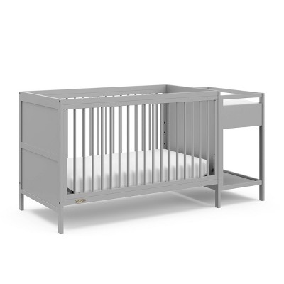 Image of Graco Fable 4-in-1 Convertible Crib and Changer - Pebble Gray