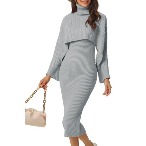 Maternity Split Midi Skirt & Turtleneck Crop Top Set