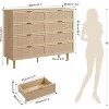 Rattan 8 Drawer Dressers for Bedroom, Tall Dresser with Deep Drawers, for Closet with Wide Top, Long Wooden Dresser for Living Room, Hallway - 3 of 4