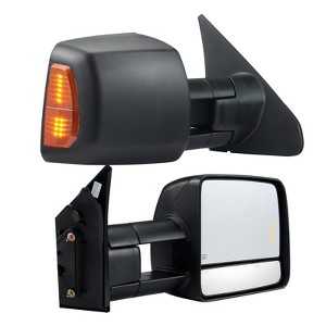 VEVOR Towing Mirrors, Left & Right Pair Set for 2007-2016 Toyota Tundra, Power Heated Tow Mirror with Signal Light, Plane & Convex Glass, Black - 1 of 4