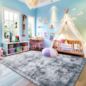5x7 Area Rugs for Bedroom, Soft Fluffy Shaggy Rug for Living Room Kids Room Home Decor - 1 of 4