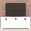 Modern TV Stand with LED Lights, Open Shelves, and Doors - High Gloss Entertainment Center for 32-60 Inch TVs, Perfect for Living Room Decor - 2 of 3
