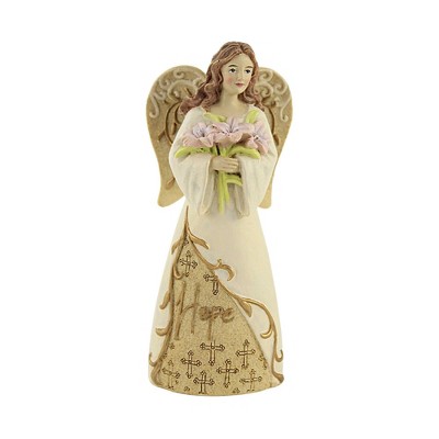 Figurine 6.0" Hope Angel Flowers Smile Worship  -  Decorative Figurines