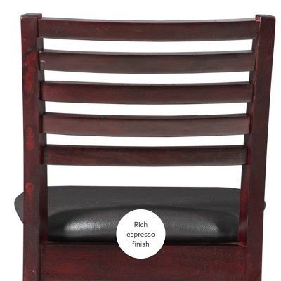Merlot Espresso 30" Ladder Back Barstool with Padded Seat