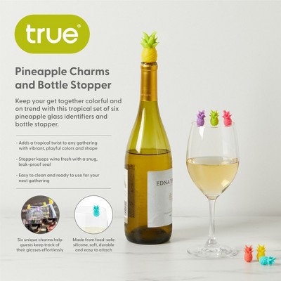 TRUE Pineapple Wine Bottle Stopper and Drink Charms