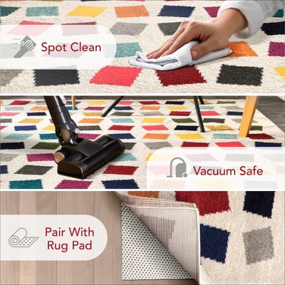 Multicolor Abstract Synthetic 8' x 10' Rectangular Area Rug