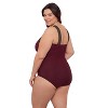 Aqua Green, Women's Novelty Trim High Neck One Piece - 2 of 3