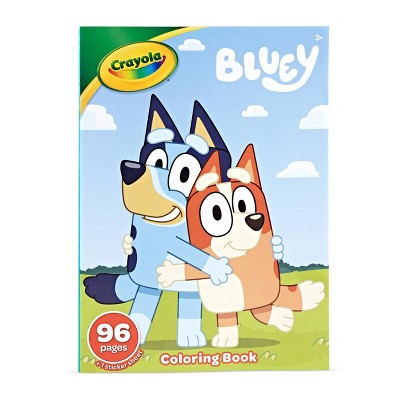 Crayola 96pg Bluey Coloring Book: Stickers & Creative Thinking for Kids, Ages 3+, 10.75" x 7.75"