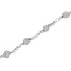 Haus of Brilliance Silver 1/4 Cttw Diamond Cluster Station & Twisted Bar Tennis Bracelet - 3 of 4