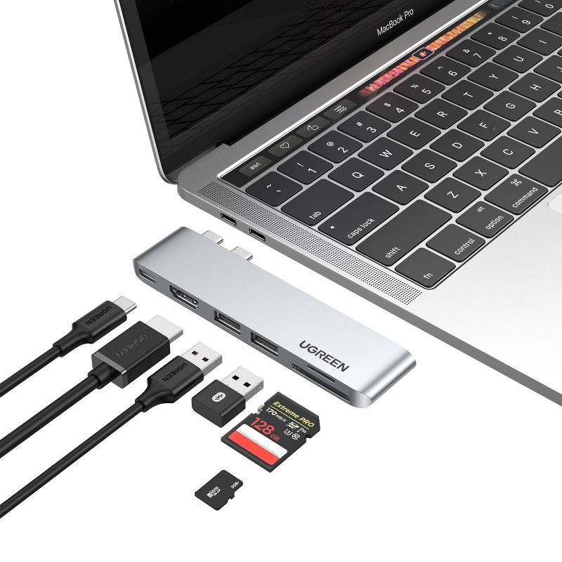 Ugreen USB C Hub Adapter for MacBook Pro and MacBook Air - Gray/Silver, 4 of 6