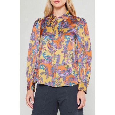 Women's Tonal Paisley Pleated Shirt - current air