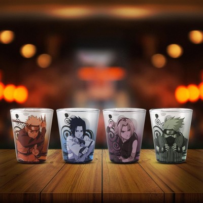 Naruto Shippuden Character 1.5oz Glass Shot Set of 4