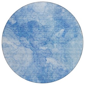 Denim Blue And Sky Blue Nautical Washable Indoor Outdoor Area Rug - 1 of 4