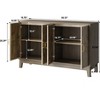 Modern Style Dining Cabinet Storage Cabinet With 4 Diamond Shaped Embossed Doors - 2 of 4