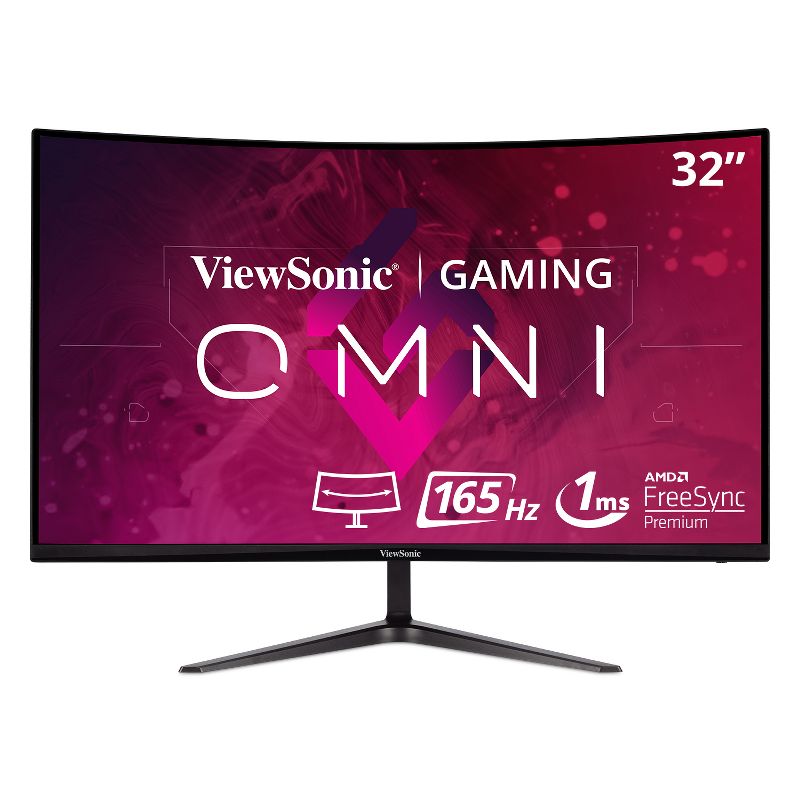 ViewSonic VX3218-PC-MHD 32 Inch Curved 1080p 1ms 165Hz Gaming Monitor with AMD FreeSync Premium, Eye Care, HDMI and Display Port, 1 of 10