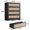 Zstar Modern Tall Rattan 4 Drawer Dresser or Living Room, Hallway, Entryway, Bedroom - 2 of 4