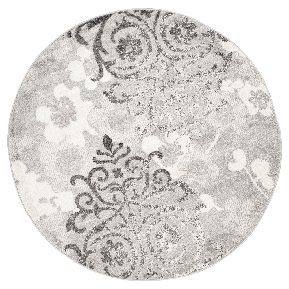 Norwel Area Rug - Silver/Ivory (6' Round) - Safavieh