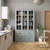 FUFU&GAGA 47.2 "W Modular Combination Display Cabinet Glass Door Wooden Pantry Organiser - 2 of 4
