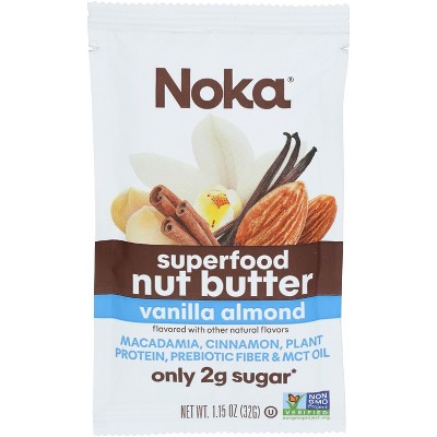 Noka Superfood Almond Vanilla Nut Butter Packs - Pack of 10 - 1.15 oz