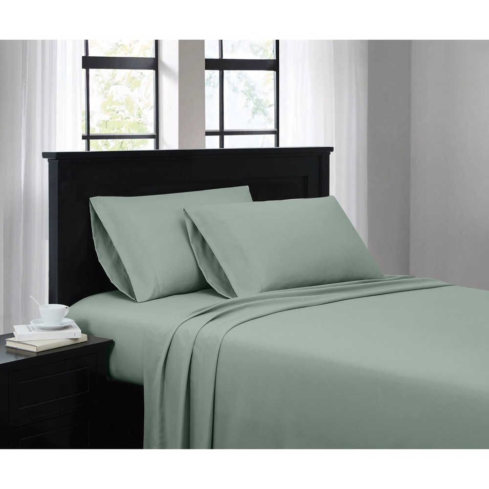 Photos - Bed Linen Truly Soft Queen Everyday Sheet Set Green: Microfiber Material, Includes 4 Pieces, Fits up to 18" Mattress