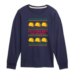 Boys' - Instant Message - Lets Taco Bout The Holidays Long Sleeve Graphic T-Shirt - 1 of 4