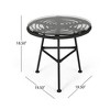TUYOHW Rattan Patio End Table with Tempered Glass Top & Steel Frame,Modern Patio Side Table for Patio,Garden,Balcony - 3 of 4