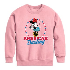 Boys' - Disney - American Darling Minnie Graphic Long Sleeve Fleece Sweatshirt - 1 of 3
