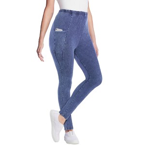 Woman Within Plus Size Pocket Legging - 1 of 4