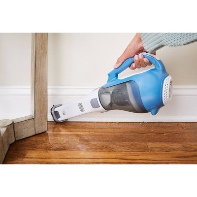 White and Blue Cordless Handheld Vacuum with Lithium Ion Battery