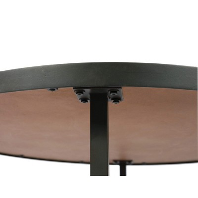 Foley 36" Round Rustic Wood and Black Metal Coffee Table