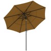 TiramisuBest 7x7ft Outdoor Patio Market Table Umbrella with Tilt, Vent, Fringed Ruffles & Flounce - Blue Strip - 3 of 4