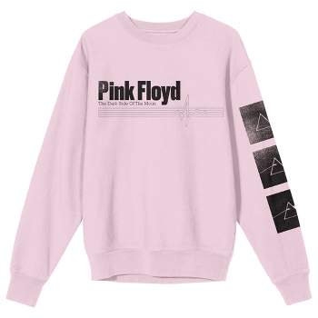 Pink Floyd Black & White Prisms Crew Neck Long Sleeve Cradle Pink Women's Sweatshirt